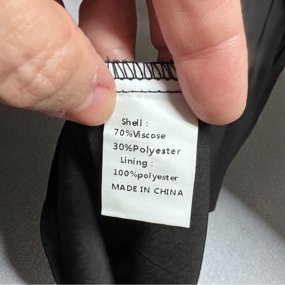 PrettyGarden Black Smocked Babydoll Dress XXL Lantern Sleeve Fit Flare - Picture 12 of 16